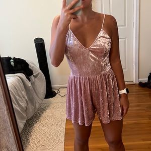 Pink Velvet Romper